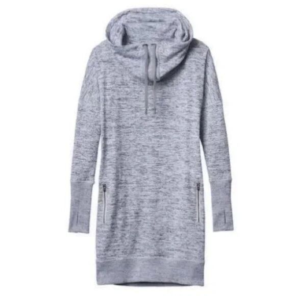 Athleta Dresses & Skirts - Athleta Sport It Cowl Neck Sweater Dress Heather Grey Size Medium Tall